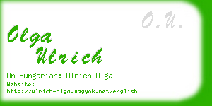 olga ulrich business card